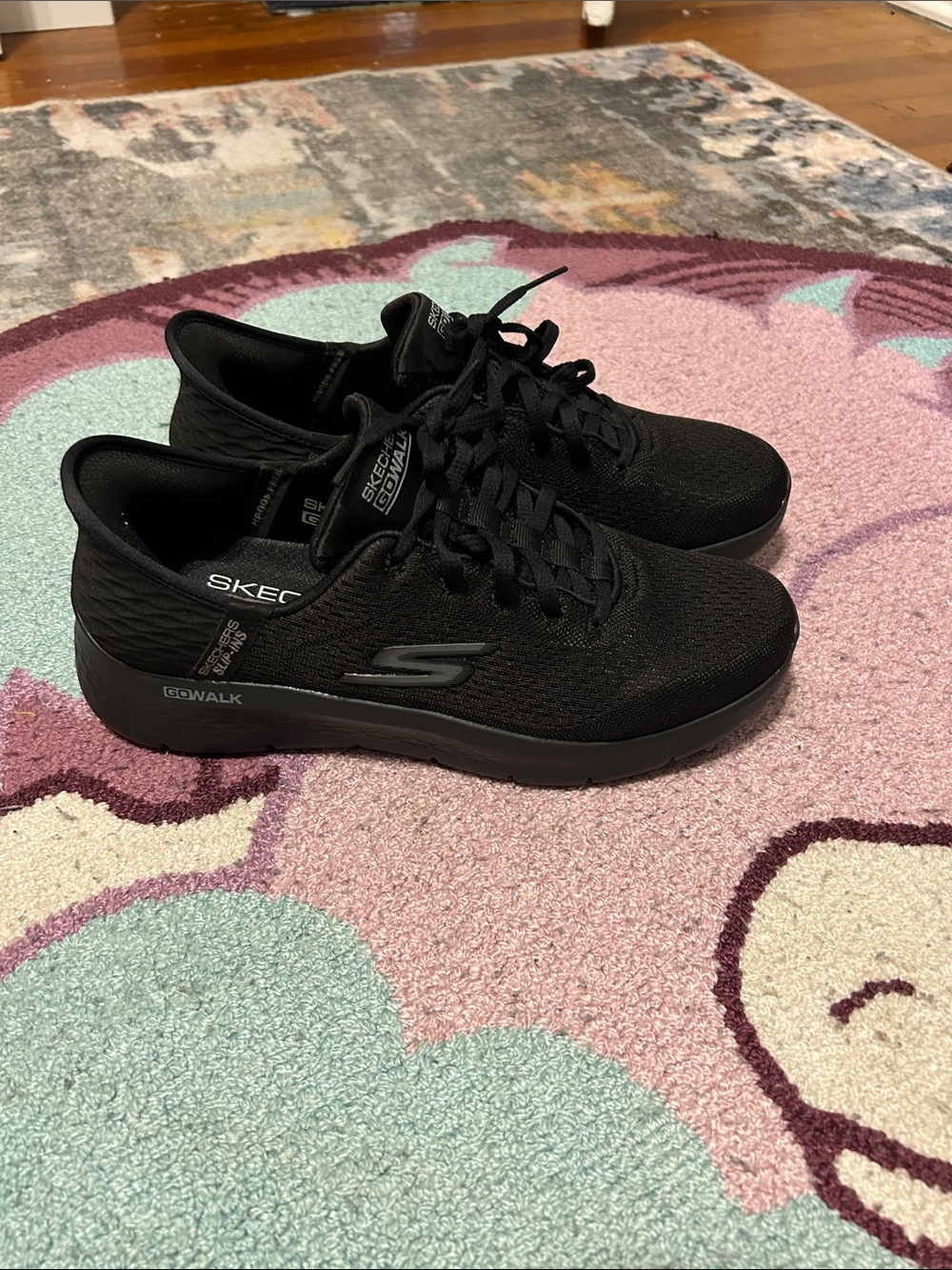 Skechers Men’s Black GOwalk Lightweight Athletic Sneakers